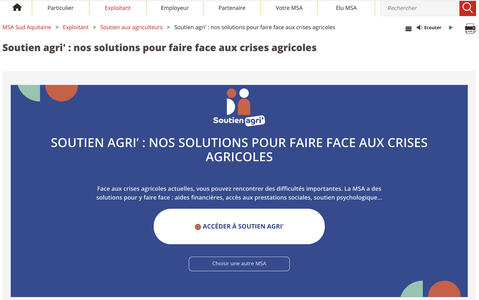 La MSA soutient ses ressortissants